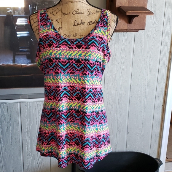 No Boundaries Tops - 3 for 20.00 Pink/green/black tank top